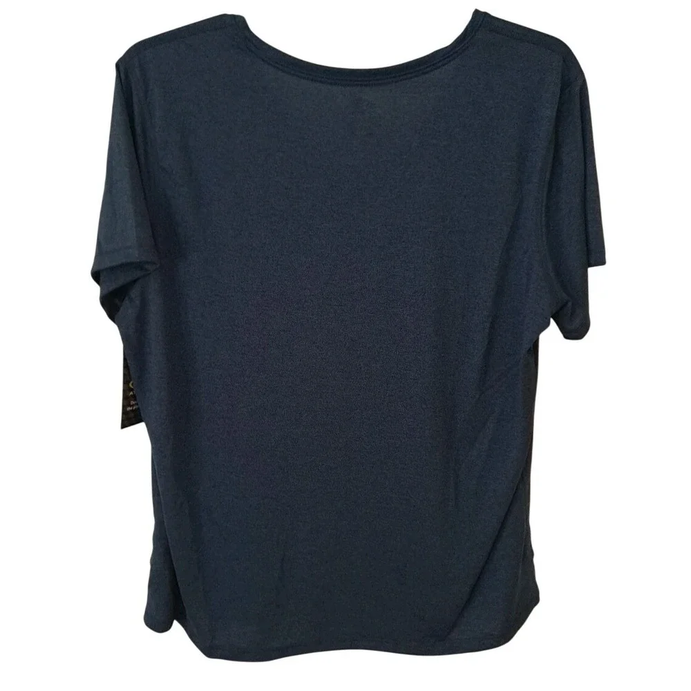 NWT Athletic Works DriWorks Women's V-Neck Blue T- Shirt Size 20 XXL 100% Polyes